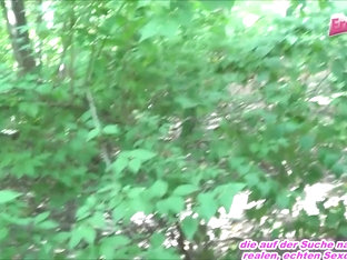 German couple Blowjob in forest