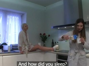 Girlfriends Lesbians Have Hot Kitchen Sex