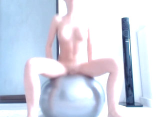 Determined Girl On Her Exercise Ball