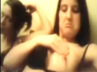 Careless dark brown hair livecam slut from UK flashed her milk cans