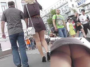 Delicious Blonde With Boyfriend In The Public Upskirt