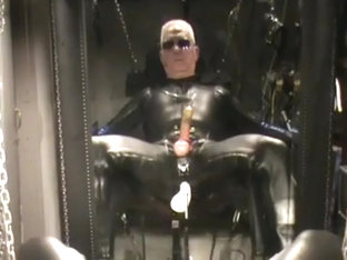 Rubber covered machine fucked and milked