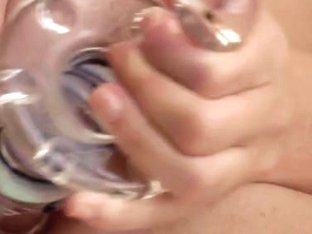 Mind Boggling Woman Using Glass Sex Toy In Art