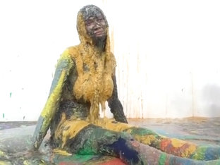 Schoolgirl And Her Boobs In Chunky Slime