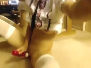 Cute babe Alice play with vibro toys