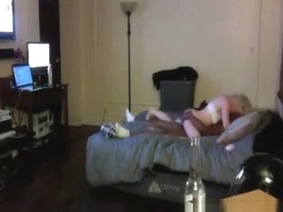 Blonde White Girl Fucks Her Black BF In Various Positions On The Bed