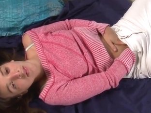 Girls Out West - Hairy amateur cutie inserts a carrot