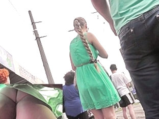 Captivating street upskirt video