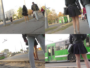 Real Upskirts Vid Of A Hottie Walking With Her BF