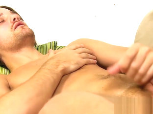 Handsome gay dude has an solo interview and masturbates