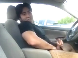 Fun Guy Stroking In Parking lot