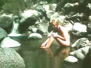 Wild Blonde Posing At The Waterfall (1970s Vintage)