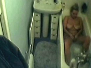 Curvy Blonde Wife Bathing