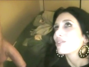 Gorgeous Brunette Gives Head and Spits Cum