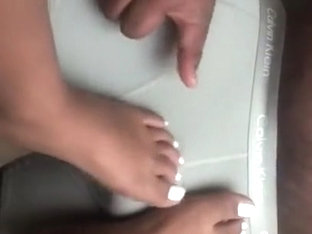 Juulz Jacks Her Man Off With Her White Toes
