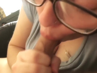 Teen Gives Sloppy Blowjob For First Time! Dripping Load Into Mouth