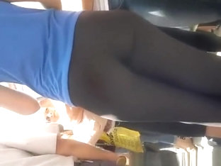 Girl with nice ass wearing black leggings