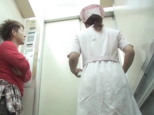 Rude Man Pulls Nurse Uniform Up In The Lift
