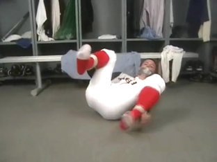 SUG Baseball player pigtied and tape gagged