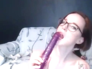 Euro slut fists her ass open and deepthroats dildo