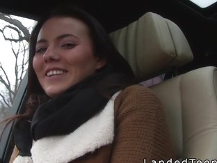 Beautiful Euro Amateur Teen Bangs In Car In Public