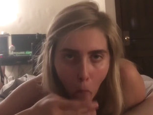 Amateur Blonde Gives Head Until He Cums