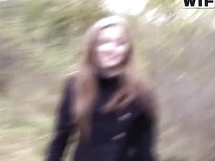 Wonderful Teen Slut Abi Sucks Cock For Money In The Forest