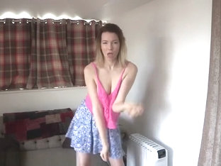 Nicky Phillips Dancing Braless In A Pink Tank Top