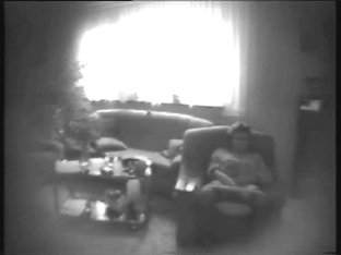 Mummy Masturbating In Living Room. Hidden Cam
