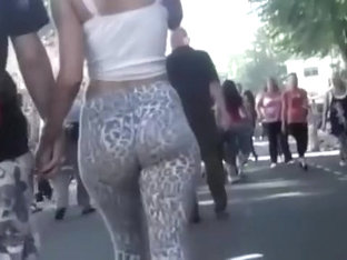 Girl In Skin Tight Leopard Pants