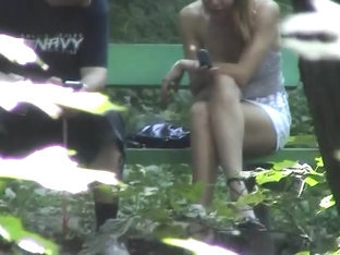 Voyeur 20 In The Woods, No Panties, Only 4 Voyeurs  (mrno)