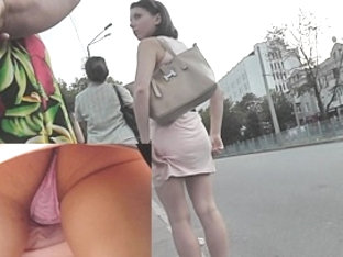 Candid Upskirt Vid With Pink Belts