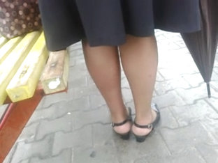 Quick Upskirt At The Bus Stop.