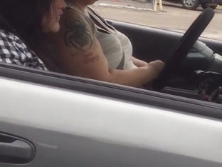 Big boobs driving