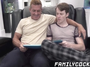 Matthew Figata And Julian Waits - Older Stepdad Seduces Young Stepson And Fills Butt With Cum