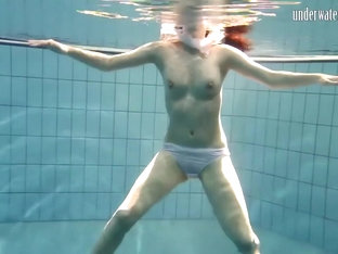 Brunette Big Tits Teen Andrea Swimming In The Pool