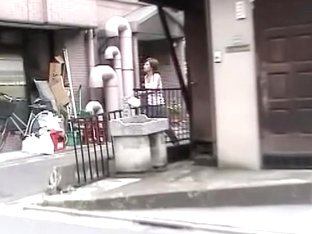 Japanese Babe Street Sharking In Front Of A Vending Machine.