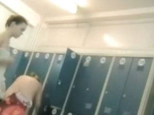 Locker room women pay no attention on spy cam shooting them