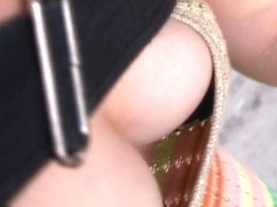 Sexy Down Blouse Glimpse At An Asian Girls Wrack In Public