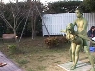 Cosplay Porn: Public Painted Statue Fuck Part 2