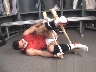 Baseball player bound and gagged