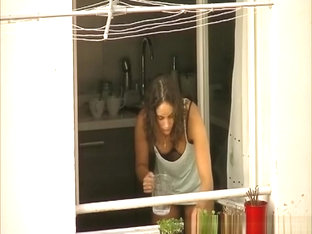 Voyeur Films His Hot Neighbor In Her Kitchen