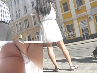 New Upskirt Of Pretty Brunette Hair Honey