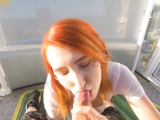 Cute Teen Swallows Hot Cum - Public Blowjob On Ferris Wheel By Elin Flame