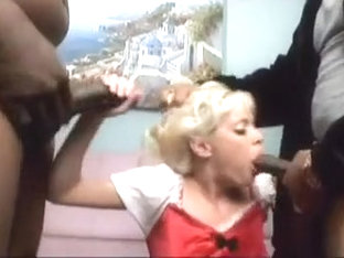 Crazy amateur Blonde, Interracial adult scene