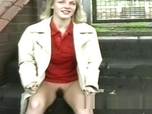 Nervous Blonde MILF Flashing In The Park