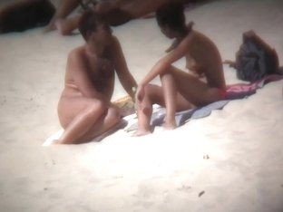 Hot Naked Babes Revealing Their Nice Tits On The Beach