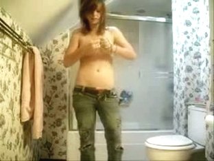 Girl Is Caught Changing In Bathroom