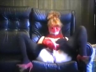 Aged Redhead Wife Masturbates On The Ottoman In The Mask