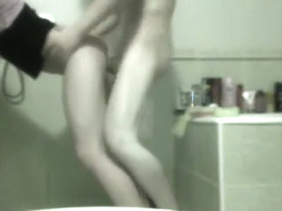 Slim Girlfriend Gets Slammed And Impregnated From Behind In Public Shower Room